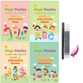 4 Books Magic Groovd Copybook Spanish English French German Calligraphy Practice Book Reusable Handwriting Workbooks for Kids
