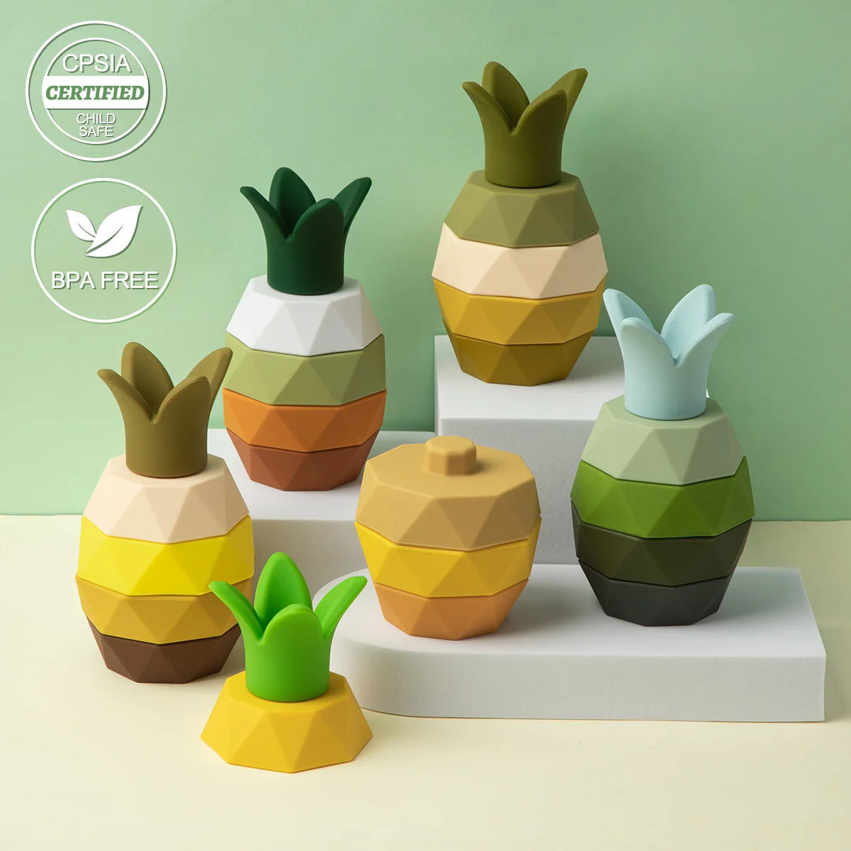 Pastel Fruit Silicone Stacking & Teething Set